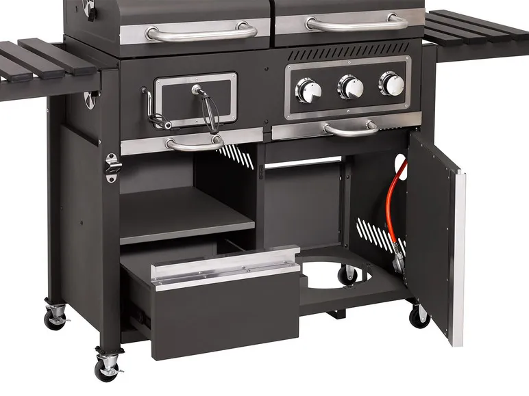 tepro Kohle-Gas-Grill »Toronto Kombi«, 8,7 kW Leistung, 3 Edelstahlbrenner, 2 Ablagen