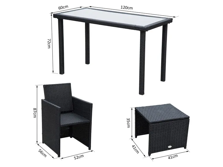 Outsunny Gartenlounge Set, UV-beständig
