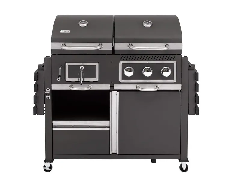 tepro Kohle-Gas-Grill »Toronto Kombi«, 8,7 kW Leistung, 3 Edelstahlbrenner, 2 Ablagen
