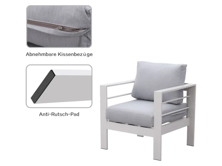 Gartenmöbel 7-Sitzer Lounge-Set Aluminium inkl. Polster