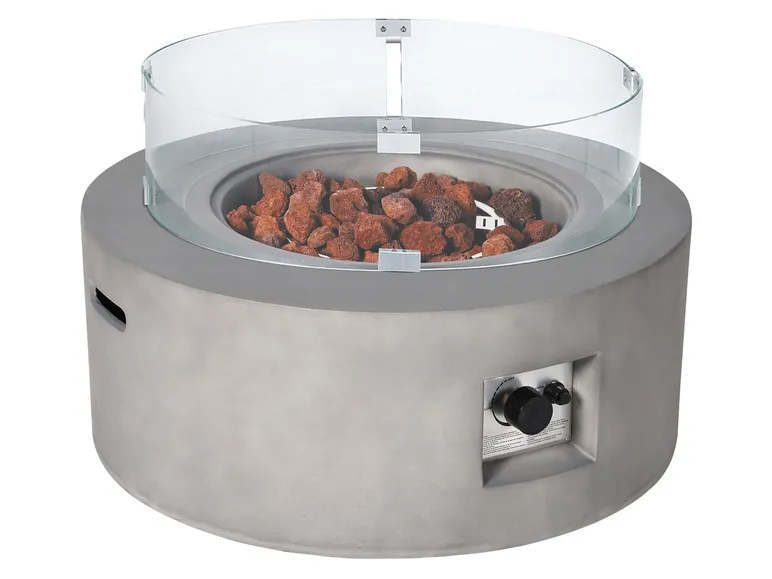 Feuerstelle, rund, grau