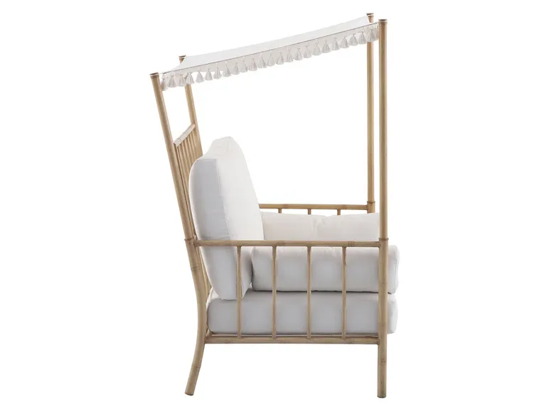 Stahlsessel mit Baldachin, inkl. Auflagen