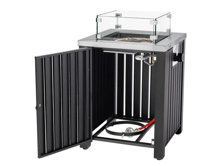 tepro Gasfeuerstelle »Topeka«, L 50 x B 50 x H 62 cm, Glasschutz, aus Stahl