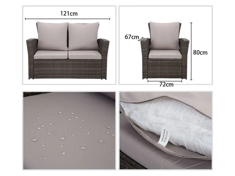 Gartenmöbel 4-Sitzer Lounge Set inkl. Polster