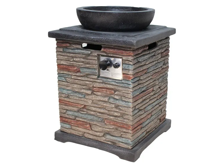 Feuerstelle im Ziegelstein-Design, grau