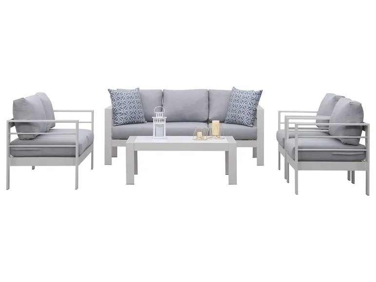 Gartenmöbel 7-Sitzer Lounge-Set Aluminium inkl. Polster