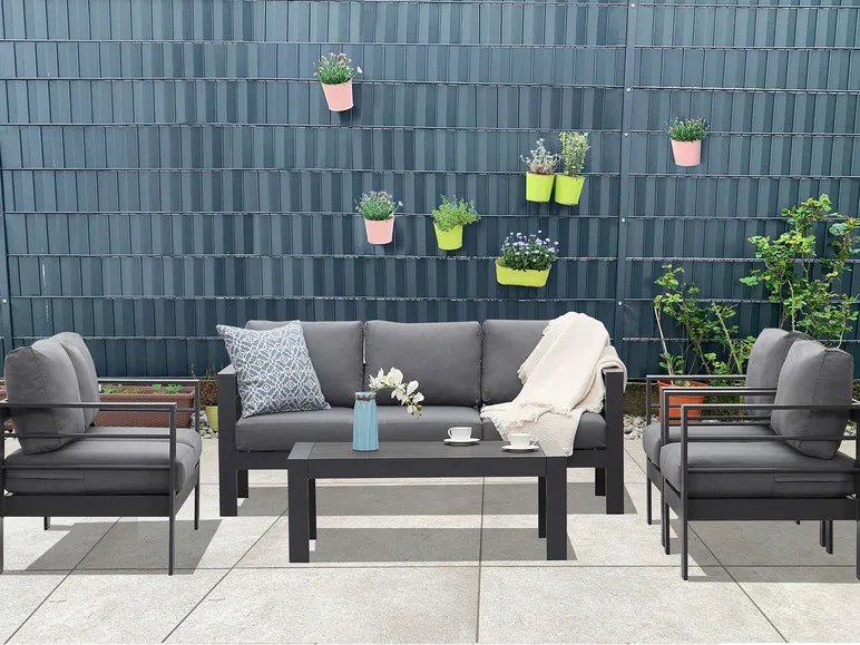 Gartenmöbel 7-Sitzer Lounge-Set Aluminium inkl. Polster