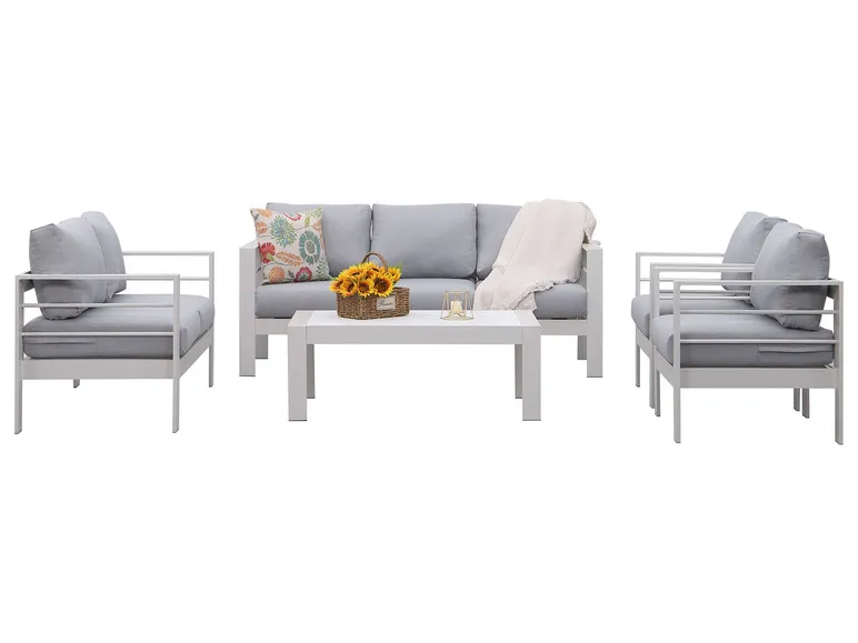 Gartenmöbel 7-Sitzer Lounge-Set Aluminium inkl. Polster