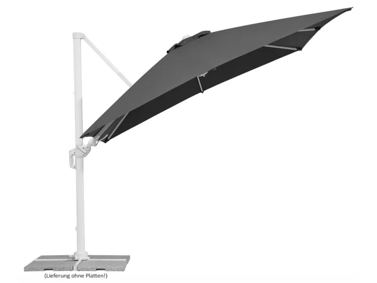 Schneider Ampelschirm »RHODOS TWIST BIANCO«, 300 x 300 cm, mit Plattenständer, imprägniert