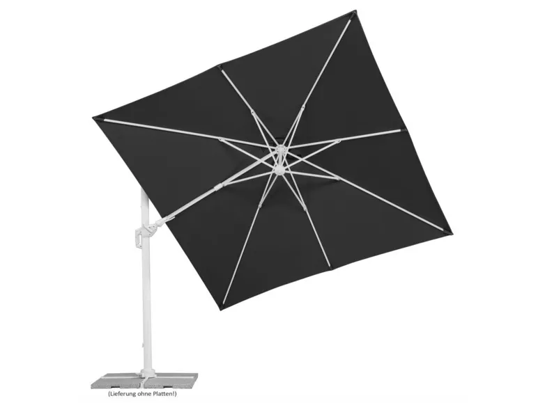 Schneider Ampelschirm »RHODOS TWIST BIANCO«, 300 x 300 cm, mit Plattenständer, imprägniert