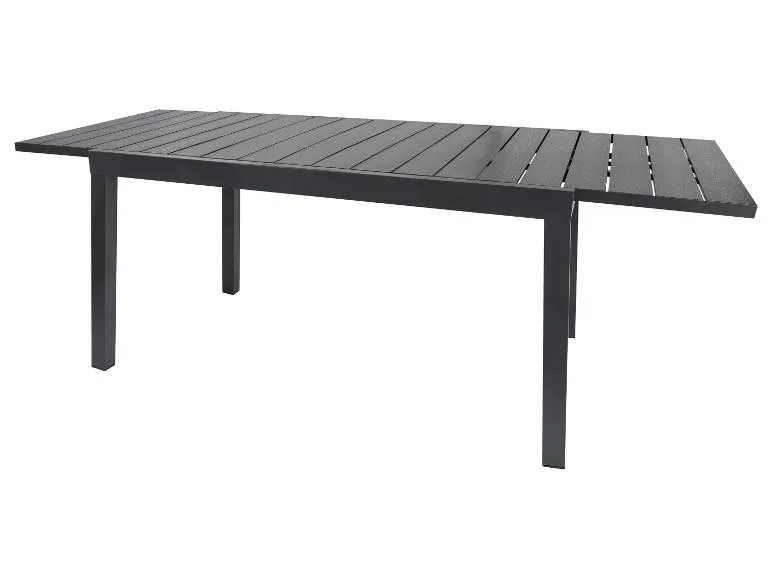 Alu-Rope-Set »Miami«, 9-teilig - Ausziehtisch und 8 Stapelsessel, anthrazit