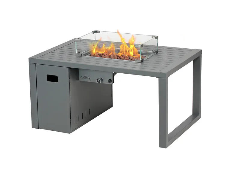 Loungetisch und Feuerstelle »Lagos«, B 115 x T 75 x H 58,5 cm, grau