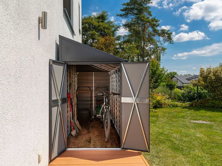 Spacemaker USA Metallgerätehaus, mit Rückwand, auch freistehend nutzbar, mit Flügeltür