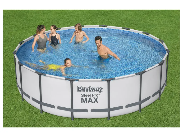 Steel Pro MAX™ Frame Pool Komplett-Set mit Filterpumpe, ca. Ø 488 x 122 cm