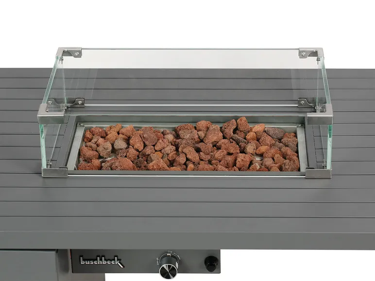 Loungetisch und Feuerstelle »Lagos«, B 115 x T 75 x H 58,5 cm, grau