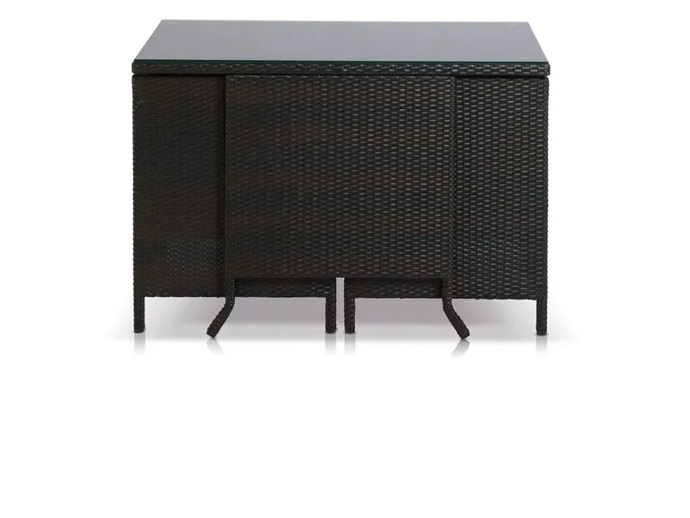 Balkon-Set, aus Geflecht, 3-teilig, braun