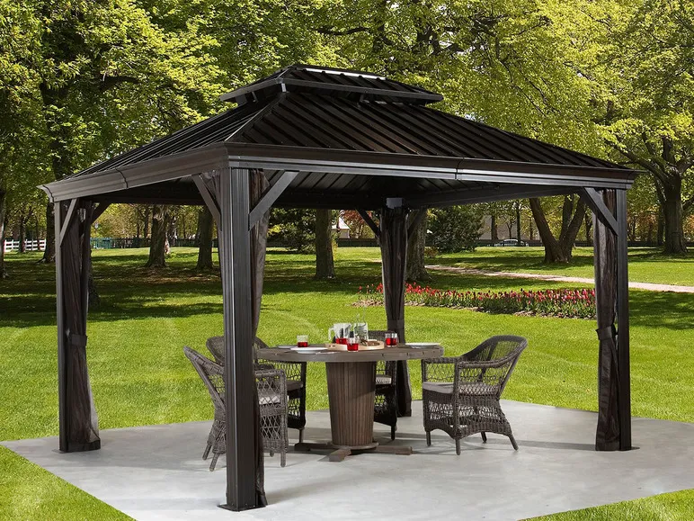 SOJAG Canada Pavillon »Messina«, aus Aluminium, Stahldach mit Lüftung, inkl. Fliegengitter