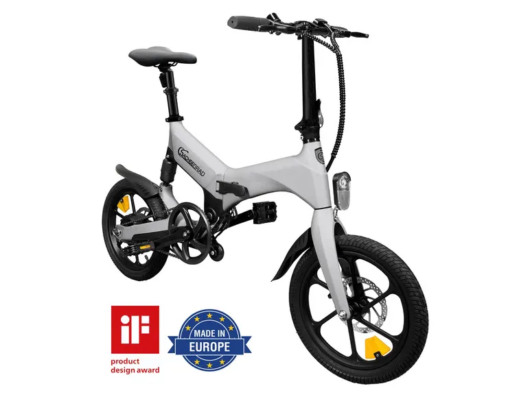 E-Bike Faltrad, Folding Race Bike F12, Klapprad, 16 Zoll, Titansilber