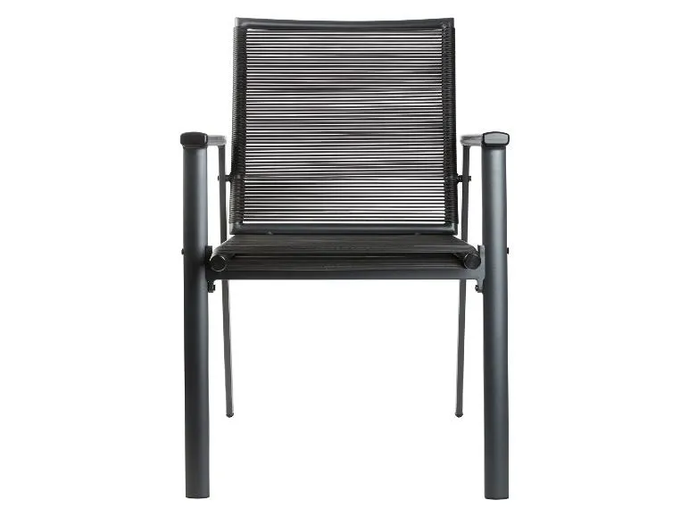 Alu-Rope-Set »Miami«, 7-teilig - Ausziehtisch und 6 Stapelsessel, anthrazit