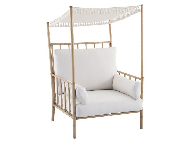 Stahlsessel mit Baldachin, inkl. Auflagen