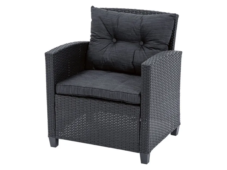 Lounge-Set, 4-teilig, mit Kissen, anthrazit