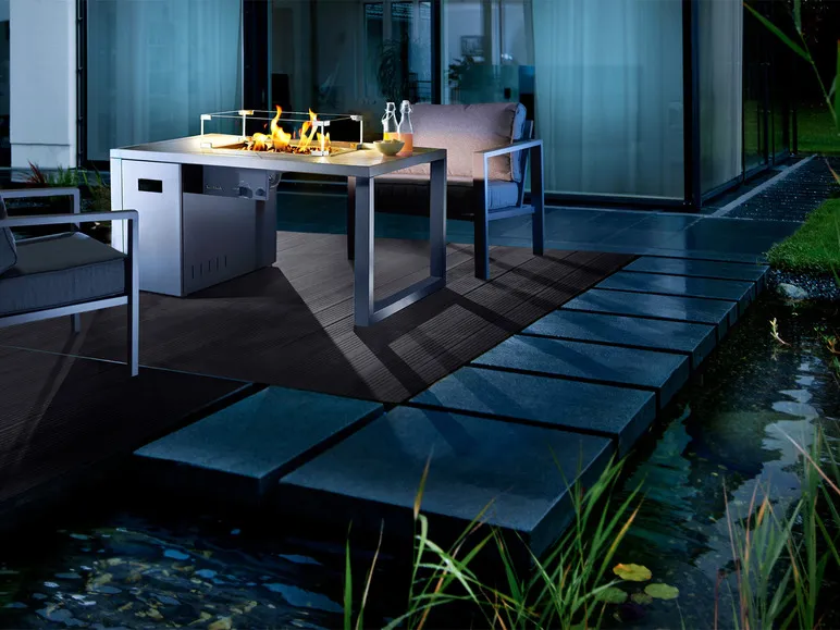 Loungetisch und Feuerstelle »Lagos«, B 115 x T 75 x H 58,5 cm, grau