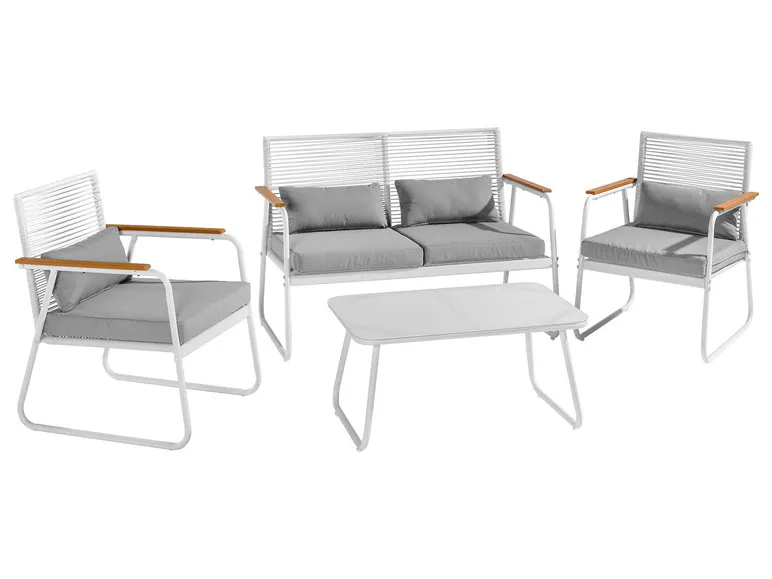 Loungeset mit Seiloptik, 4-teilig