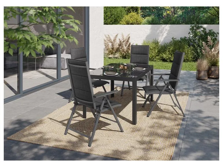 Alu-Set »Toronto«, 5-teilig - Standardtisch & 4 Hochlehner, anthrazit/grau