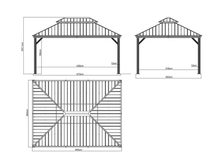 SOJAG Canada Pavillon »Messina«, aus Aluminium, Stahldach mit Lüftung, inkl. Fliegengitter