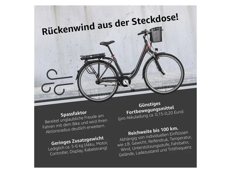 E-Bike »Multitalent RC657-S«, Pedelec, Citybike, 28 Zoll, 100 km Reichweite