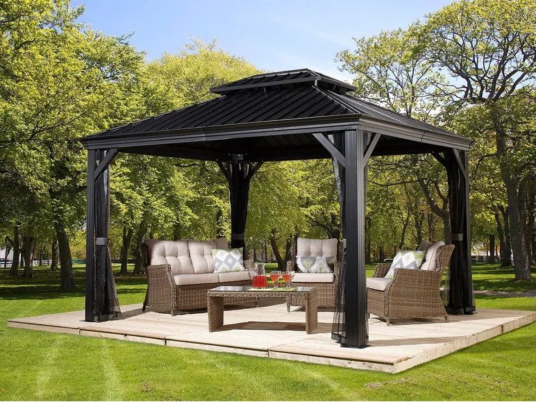 SOJAG Canada Pavillon »Messina«, aus Aluminium, Stahldach mit Lüftung, inkl. Fliegengitter