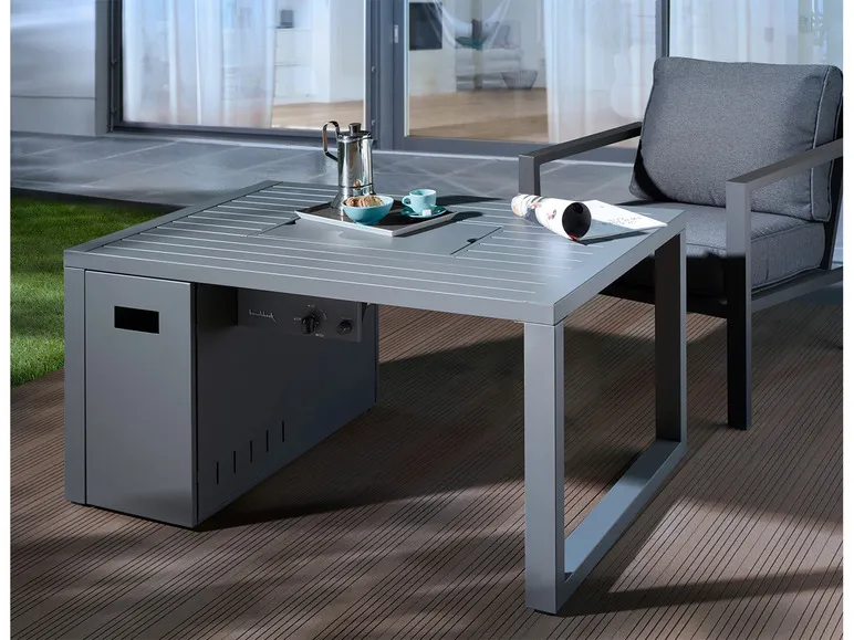 Loungetisch und Feuerstelle »Lagos«, B 115 x T 75 x H 58,5 cm, grau