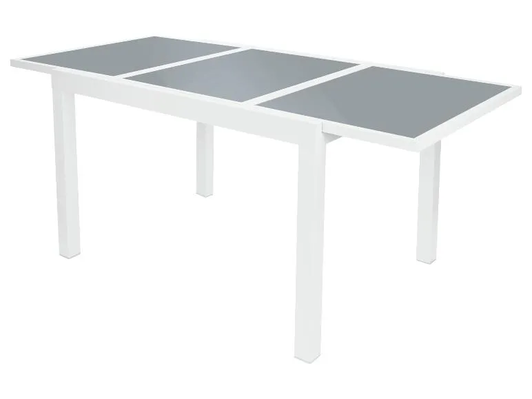 Alu-Gartentisch »Houston«, ausziehbar, weiß/hellgrau