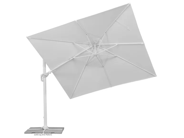 Schneider Ampelschirm »RHODOS TWIST BIANCO«, 300 x 300 cm, mit Plattenständer, imprägniert