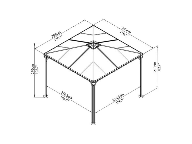 Gartenpavillon »Palermo«, pulverbeschichtetes Aluminium