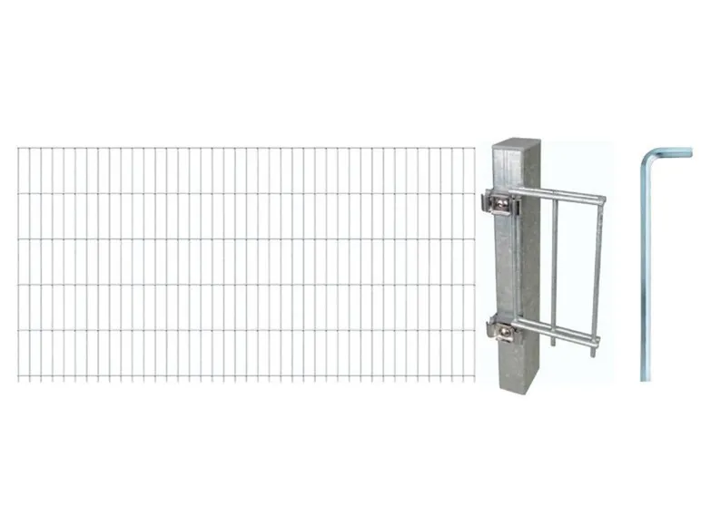 Doppelstabmattenzaun-Grundset, Länge 10 m