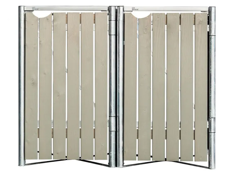 HIDE Dänemark Mülltonnenbox, für Mülltonnen bis 240 Liter, Holz, mit Tür und Klappdeckel