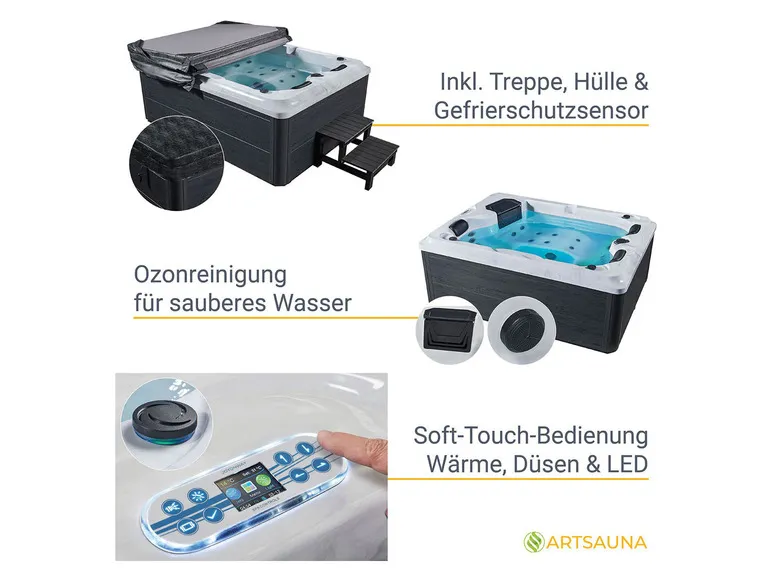 Whirlpool »Oasis«, mit 31 Massagedüsen, LED-Lichtspiel