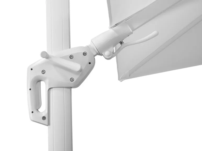 Schneider Ampelschirm »RHODOS TWIST BIANCO«, 300 x 300 cm, mit Plattenständer, imprägniert