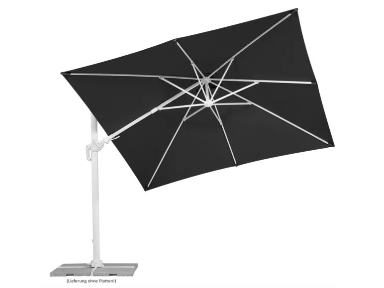 Schneider Ampelschirm »RHODOS TWIST BIANCO«, 300 x 300 cm, mit Plattenständer, imprägniert