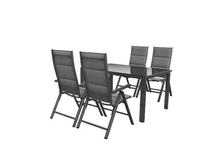 Alu-Set »Toronto«, 5-teilig - Standardtisch & 4 Hochlehner, anthrazit/grau