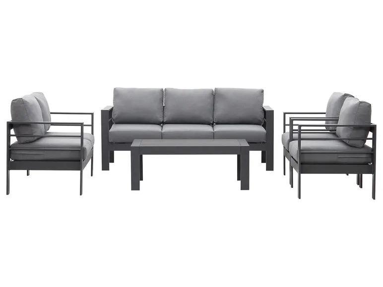 Gartenmöbel 7-Sitzer Lounge-Set Aluminium inkl. Polster