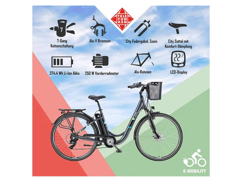 E-Bike Cityrad »RC822 Multitalent«, 28 Zoll