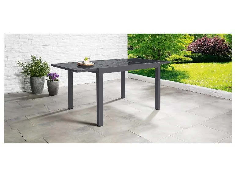 Alu-Set »Toronto«, 5-teilig - Ausziehtisch & 4 Hochlehner, anthrazit/grau