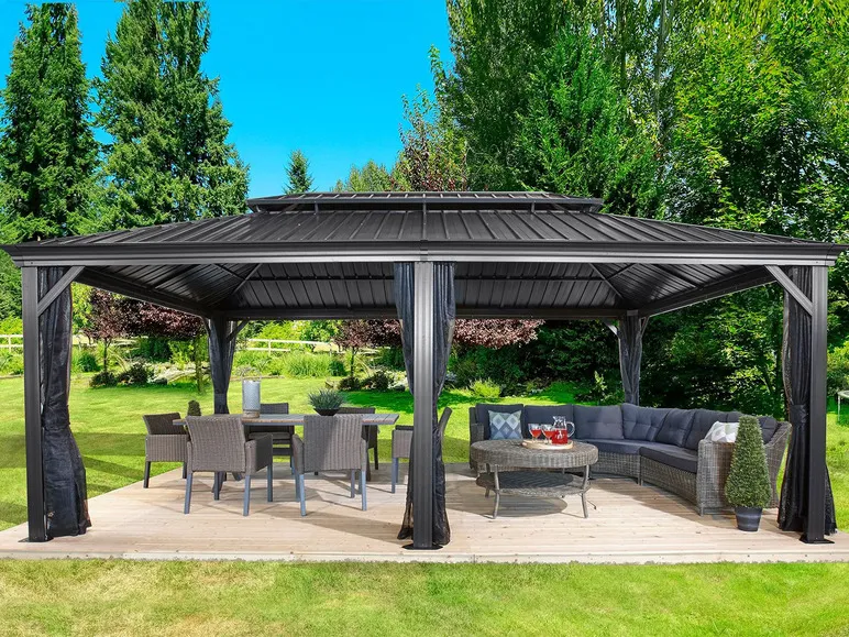 SOJAG Canada Pavillon »Messina«, aus Aluminium, Stahldach mit Lüftung, inkl. Fliegengitter