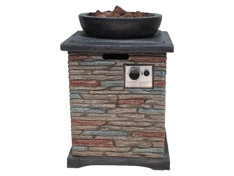 Feuerstelle im Ziegelstein-Design, grau
