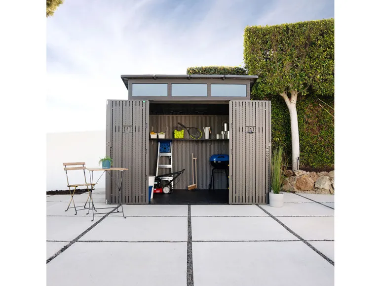 Gerätehaus »Merkur«, Stahl/Kunststoff, mit vielen Oberlichtern