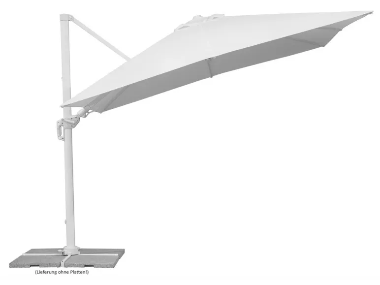 Schneider Ampelschirm »RHODOS TWIST BIANCO«, 300 x 300 cm, mit Plattenständer, imprägniert