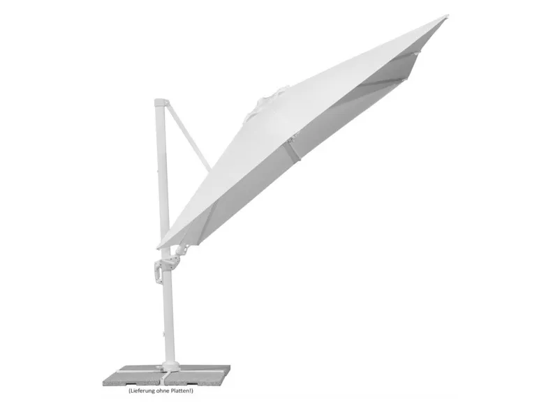 Schneider Ampelschirm »RHODOS TWIST BIANCO«, 300 x 300 cm, mit Plattenständer, imprägniert