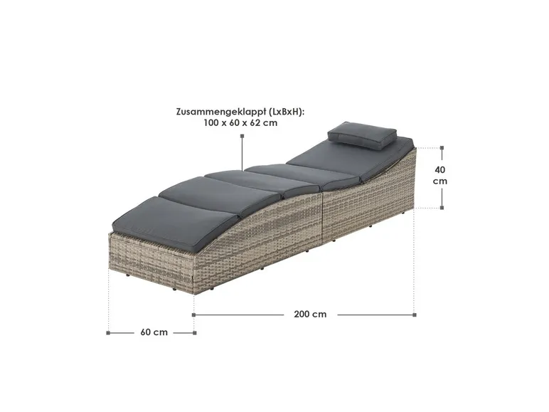 Faltbare Sonnenliege »Lamia«, in Rattanoptik